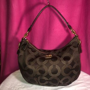 Coach Madison Dotted Op Art Hobo Purse